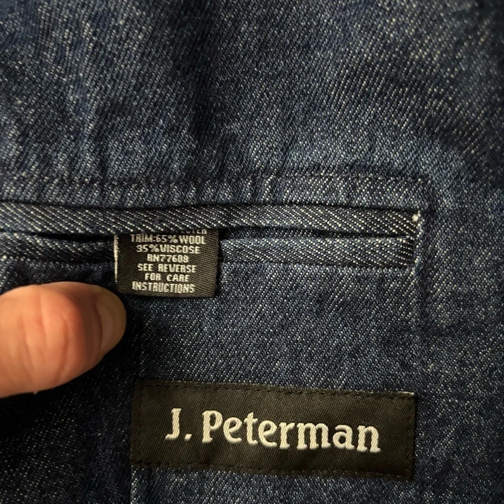 J. Peterman Men’s Denim Blazer Chore Coat Size 42R NWOT